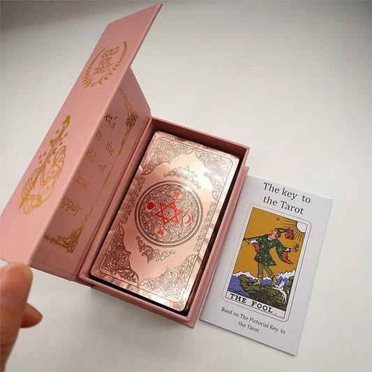 Gold Foil Tarot – Rose Pink Waterproof Plastic Card Deck